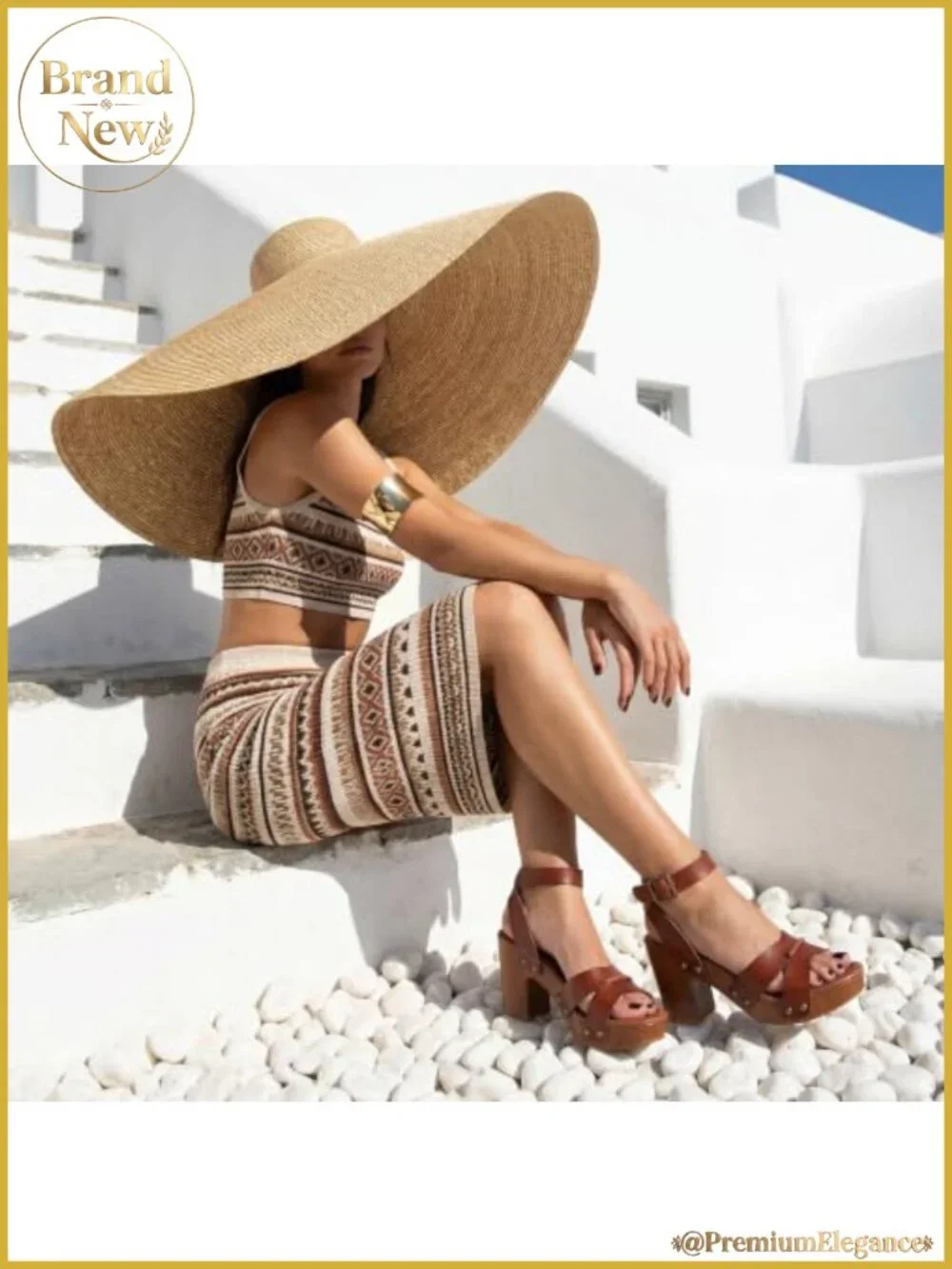 Women's Studded Platform Sandals Chunky Faux Wood Block Heel Memory Foam
